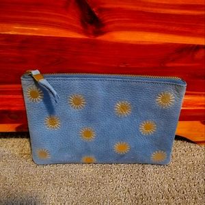Madewell blue leather wallet clutch NWT